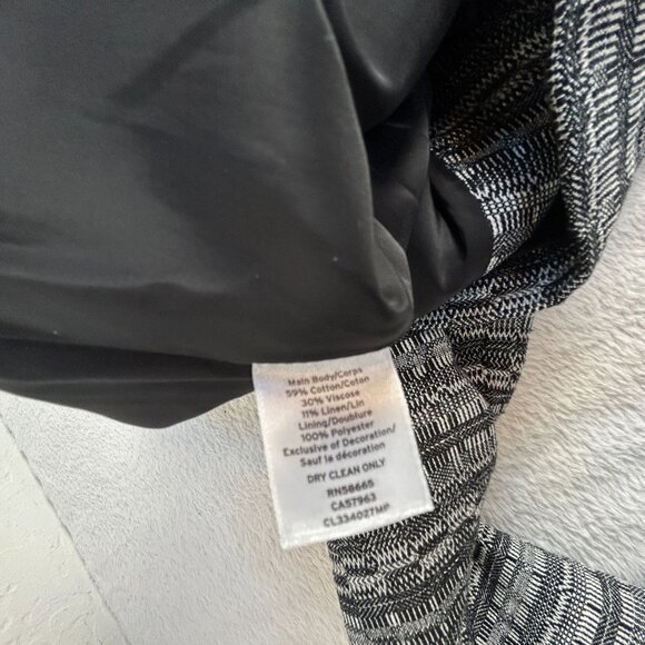 Classiques Entier Womens Blazer Jacket Size 6P Black & White Plaid Linen Blend - Picture 4 of 8